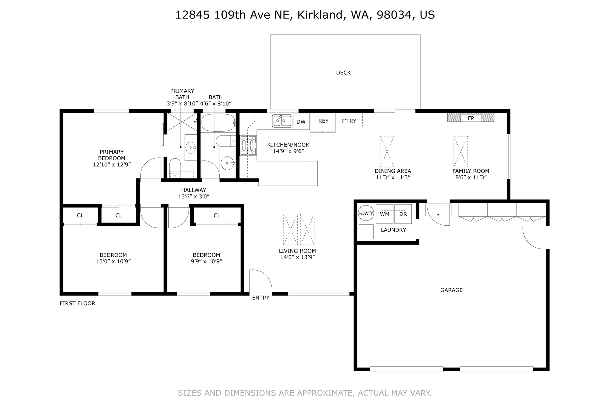 Updated Kirkland Rambler: 3 Beds, 1.75 Baths, Lake Washington Schools