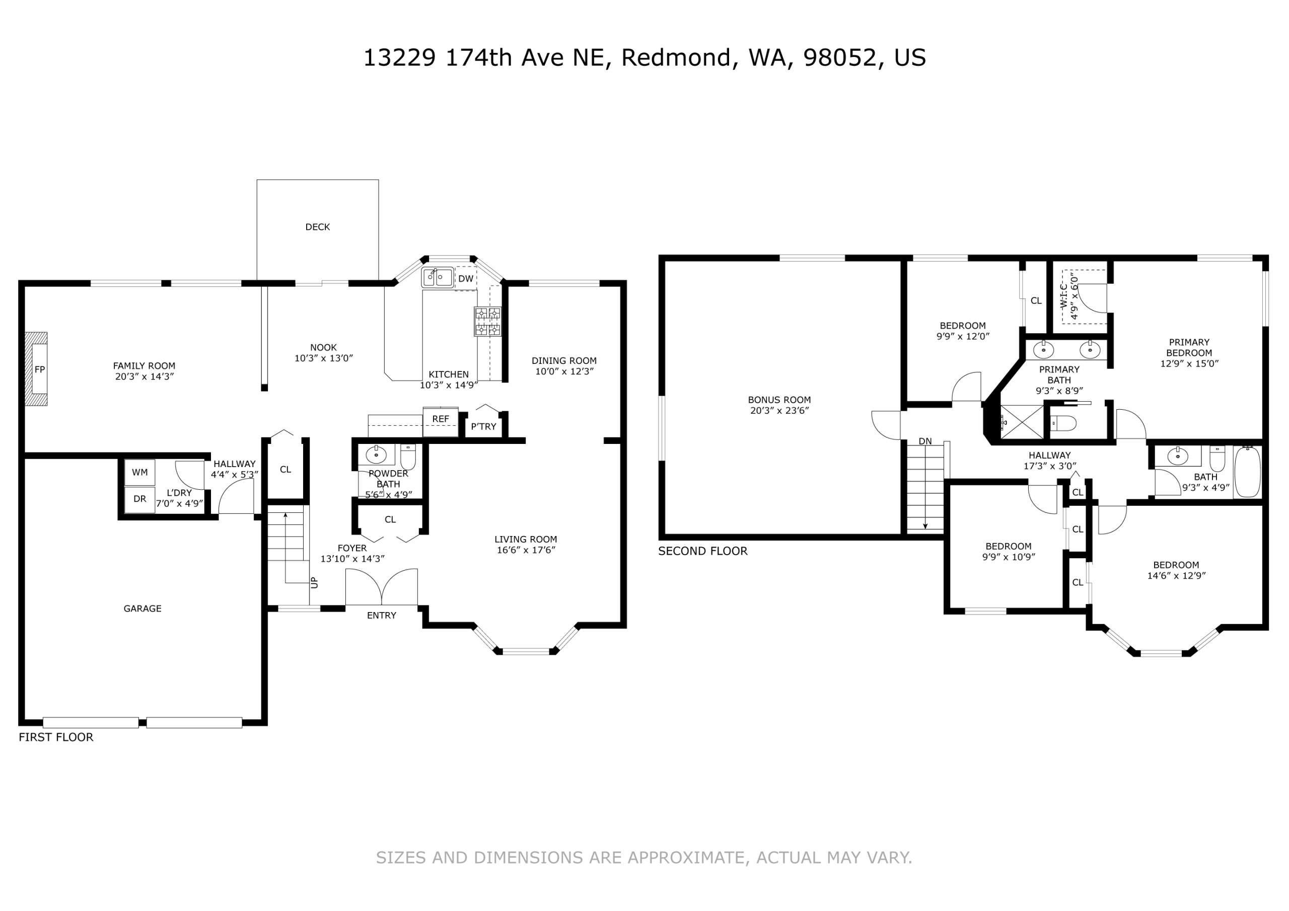 Redmond Two Story: 4 Bedrooms, Bonus Room, Central A/C, and a Private Fenced Yard in Northshore Schools